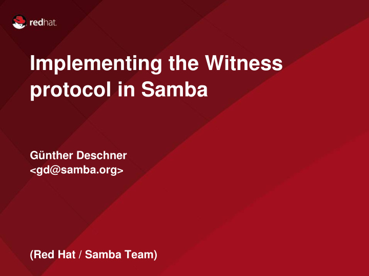 implementing the witness protocol in samba
