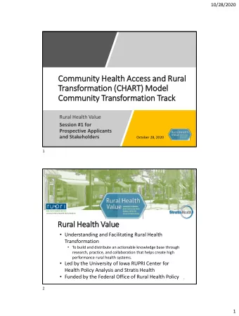 Com  ommunity He  Health Acc  ccess an  and Ru  Rural  Tran  ansform  rmation (C  (CHA  HART)  )