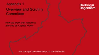 Overview and Scrutiny  Committee  How we work with residents  affected by Capital Works  Background