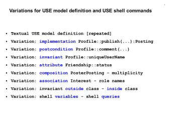Variations for USE model definition and USE shell commands  Textual USE model definition [repeated]