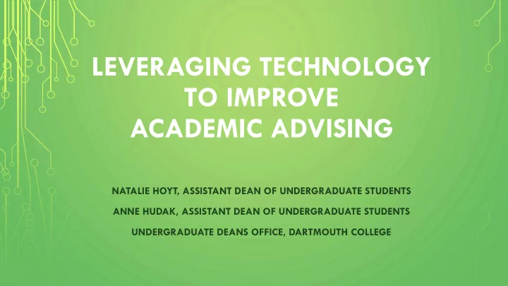 leveraging technology