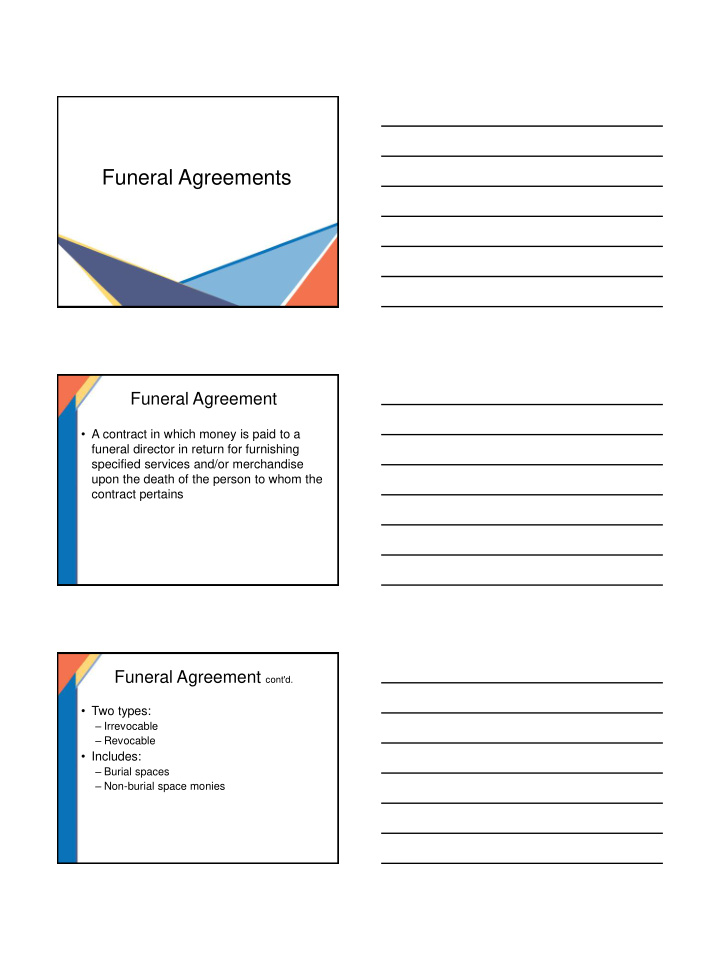 funeral agreements