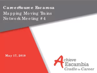 Ma pping  Mo ving  T  ra ins  Ne two rk Me e ting  # 4  May 17, 2018  Agenda  Meeting Norms