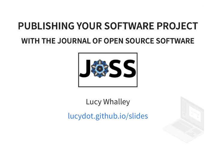 publishing your software project publishing your software