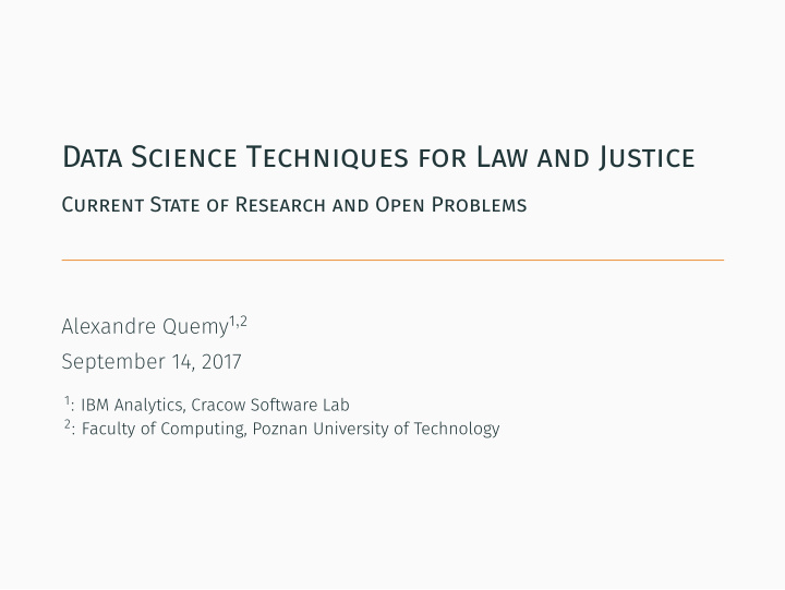 data science techniques for law and justice