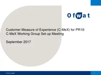 September 2017  Trust in water  1  C-MeX Working Group Agenda  Timing  Item  Lead 11:00  11:10