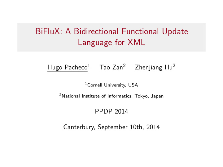 biflux a bidirectional functional update language for xml