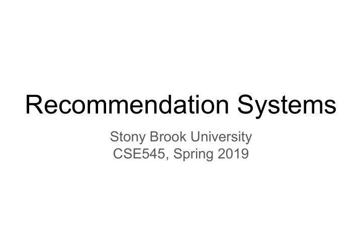 recommendation systems