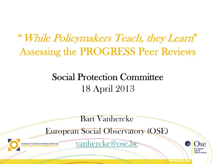 while policymakers teach they learn