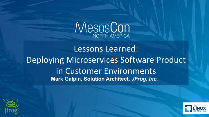 lessons learned deploying microservices software product