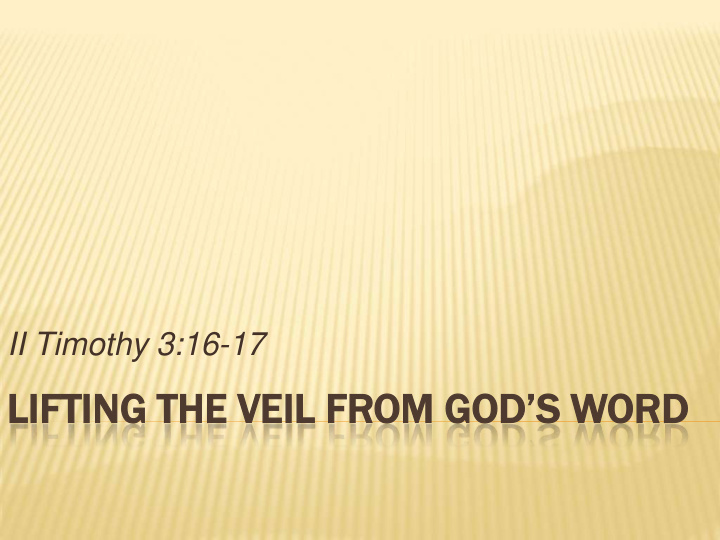 lifting the veil from god s word hi hidde dden n in in
