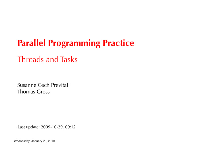 parallel programming practice