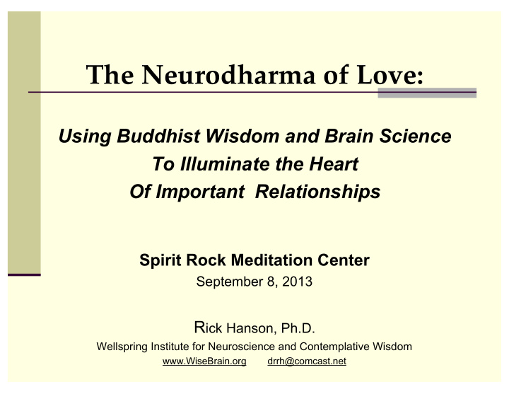 the neurodharma of love