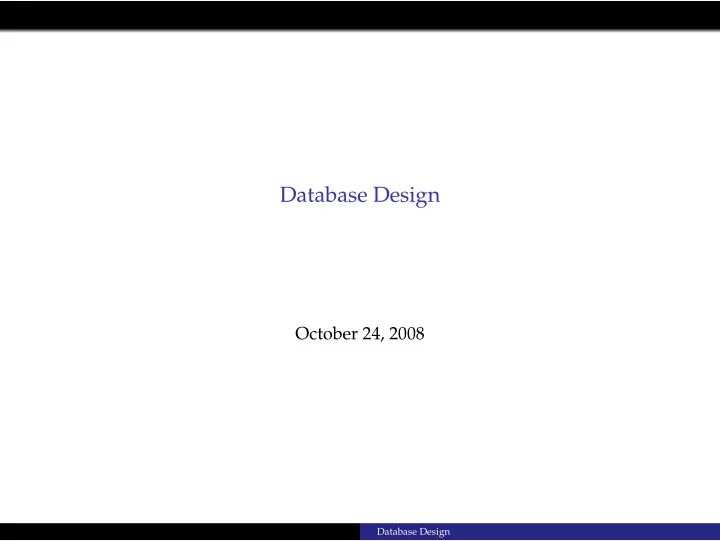 database design