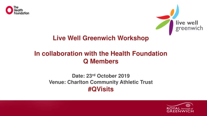 in collaboration with the health foundation