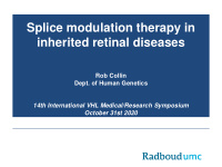 splice modulation therapy in inherited retinal diseases