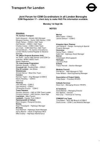 Jo i nt Forum for CDM Co-ordinators in all London Boroughs  CDM Regulation 17  client duty to