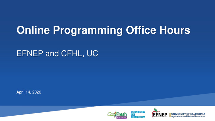 online programming office hours