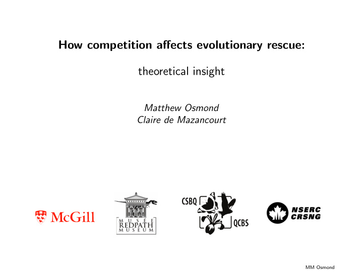 how competition affects evolutionary rescue theoretical