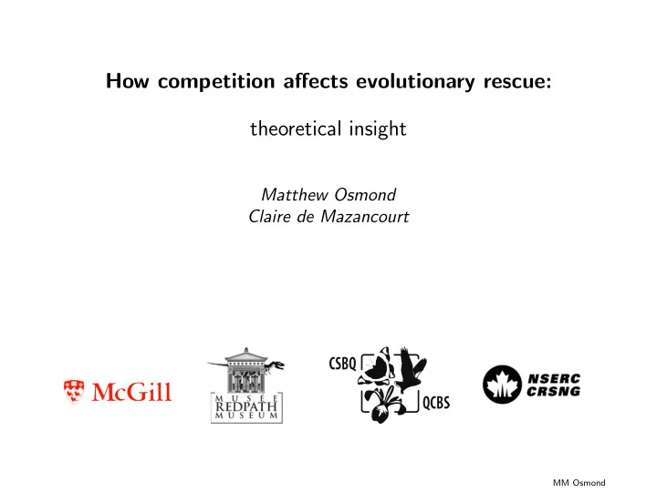 how competition affects evolutionary rescue theoretical