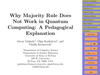 Why Majority Rule Does  Transitions Between . . .  Not Work in Quantum  States of Several . . .