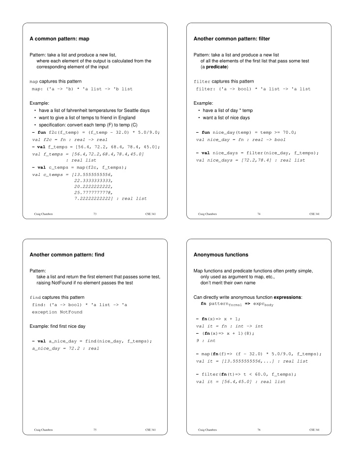 a common pattern map another common pattern filter