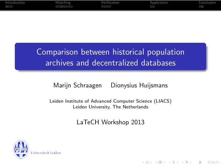 comparison between historical population archives and
