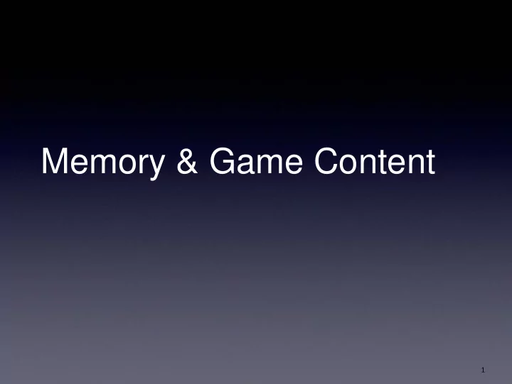 memory game content
