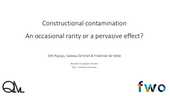 An occasional rarity or a pervasive effect?  Dirk Pijpops, Isabeau De Smet &amp; Freek Van de Velde