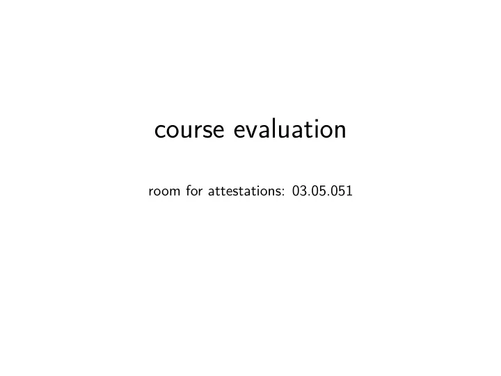 course evaluation