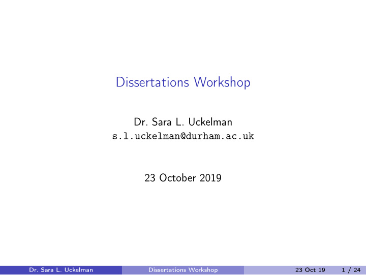 dissertations workshop