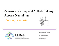 communicating and collaborating across disciplines use