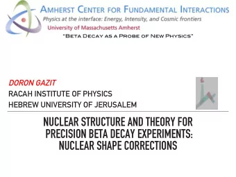 NUCLEAR STRUCTURE AND THEORY FOR  PRECISION BETA DECAY EXPERIMENTS:  NUCLEAR SHAPE CORRECTIONS  2