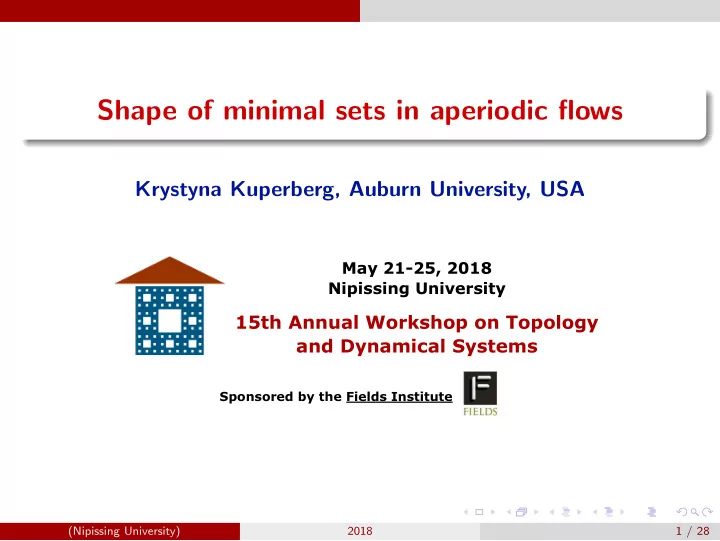 shape of minimal sets in aperiodic flows