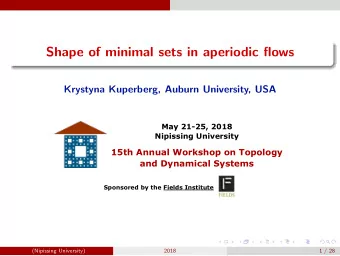 Shape of minimal sets in aperiodic flows  Krystyna Kuperberg, Auburn University, USA  May 21-25,