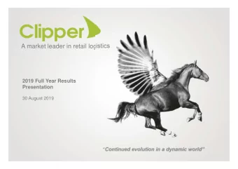 A market leader in retail logistics  2019 Full Year Results  Presentation  30 August 2019