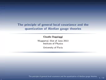 The principle of general local covariance and the  quantization of Abelian gauge theories  Claudio