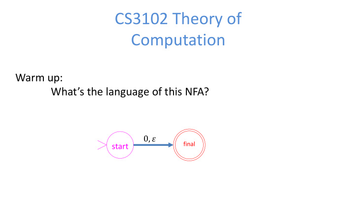 cs3102 theory of