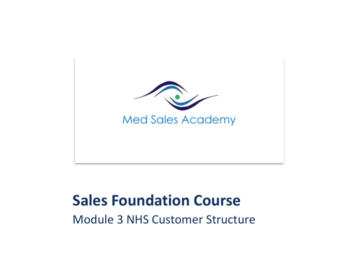 sales foundation course