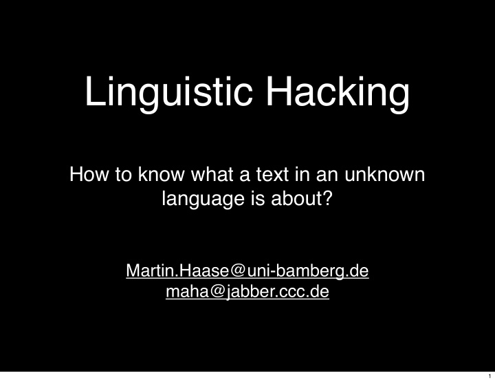 linguistic hacking