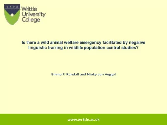 Is there a wild animal welfare emergency facilitated by negative  linguistic framing in wildlife