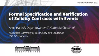 Formal  Formal Specif  Specification  ication and Verific  and Verification  ation  of Solid  of