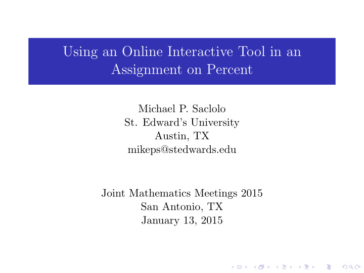 using an online interactive tool in an assignment on