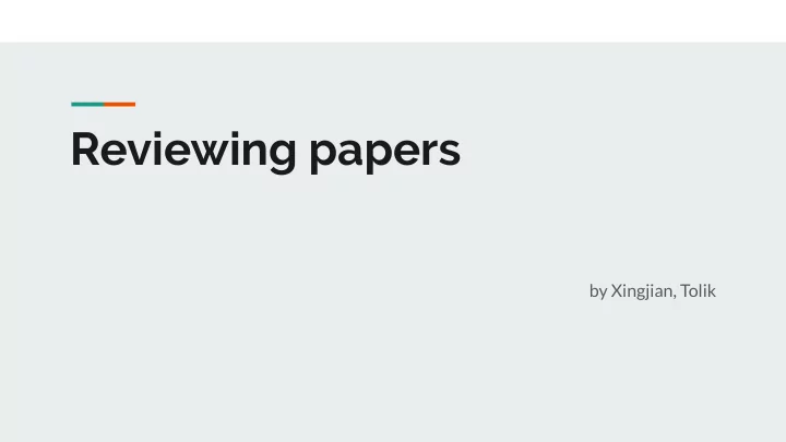reviewing papers