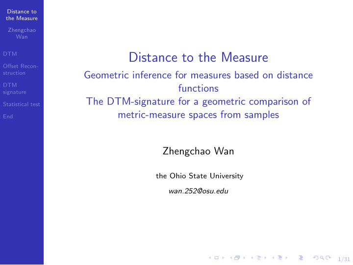 distance to the measure