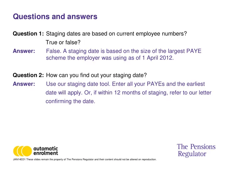 questions and answers