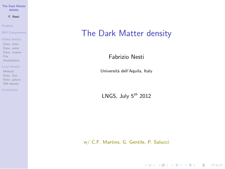 the dark matter density