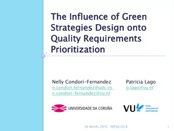 The  he In  Influ  fluence  ence of  of Gree  een  n  Str  trat  ategies  gies Design  gn on  onto