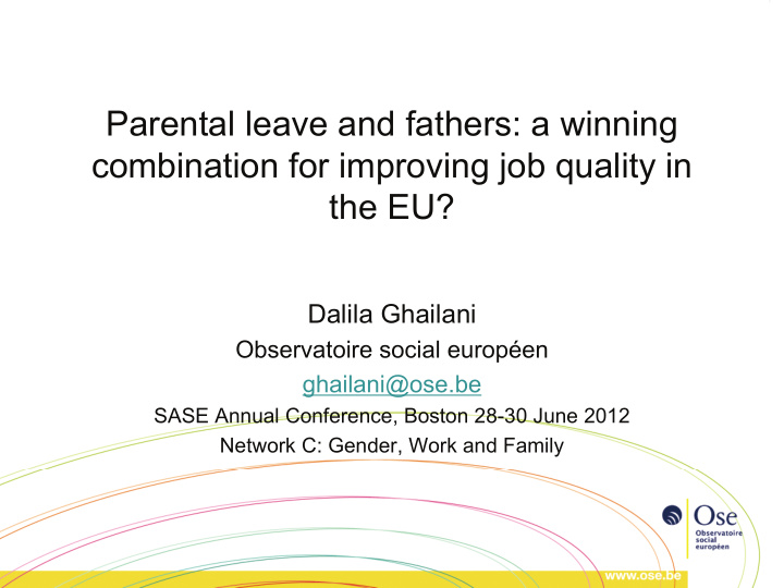 parental leave and fathers a winning combination for