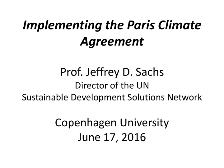 implementing the paris climate